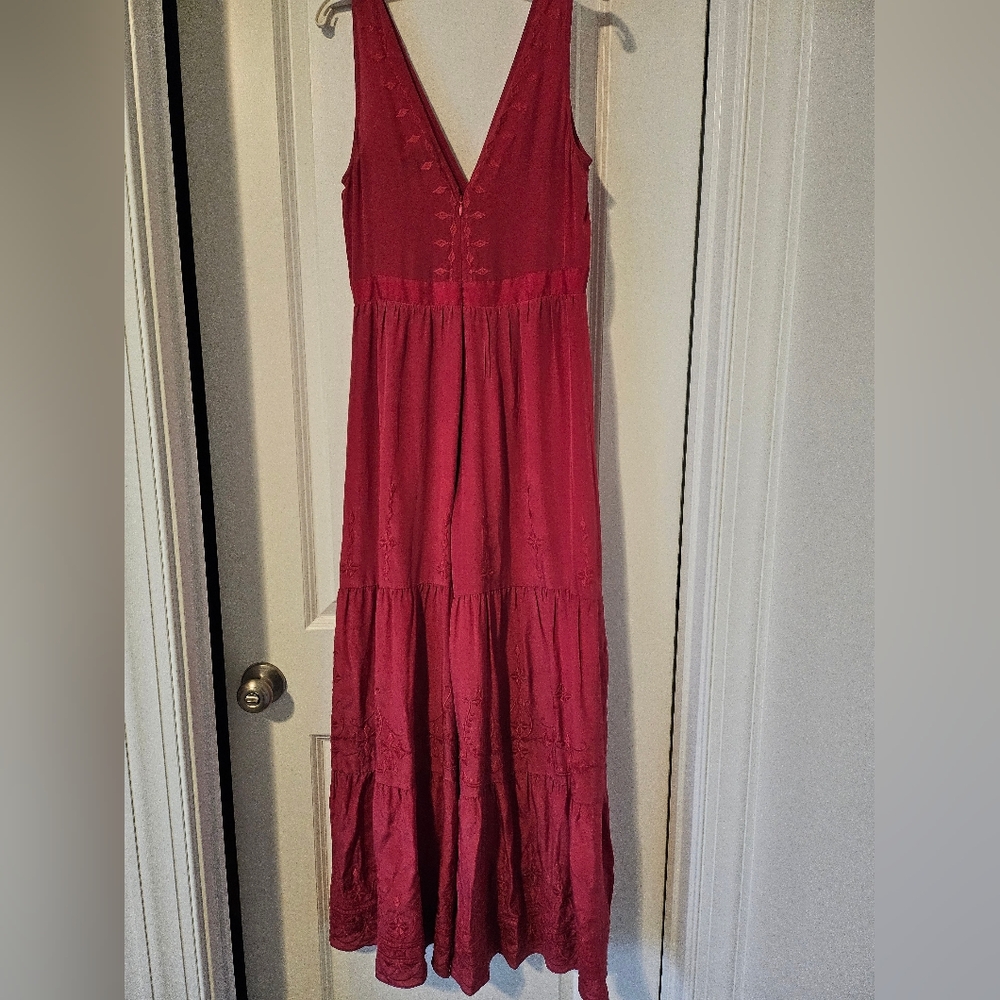 Anthropologie Wide leg silk jumpsuit
